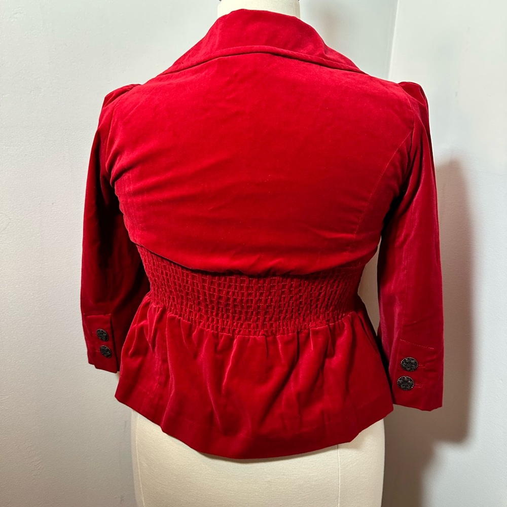 "Vintage" Anthropologie -  Red Velvet Pin Up Style Coat - Picture 7 of 7